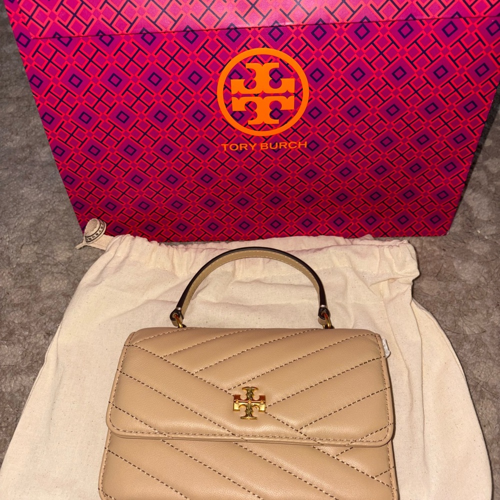 Tory Burch Beige Quilted Shoulder Bag